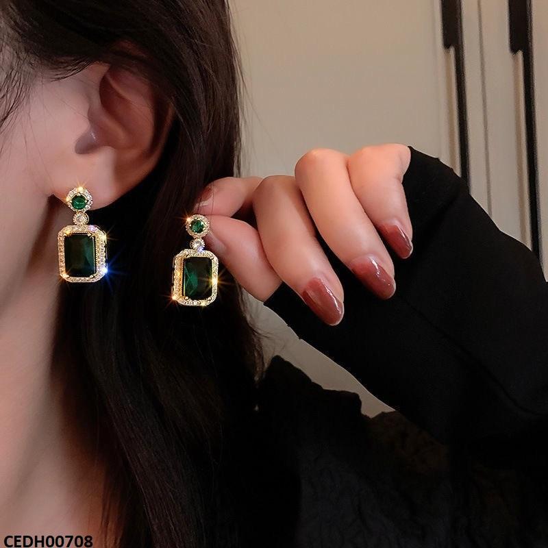 CEDH00708 LSH Round Rectangle Drop Earrings - CEDH
