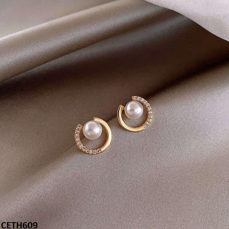 CETH609 SDQ C-Pearl Stud Tops - CETH