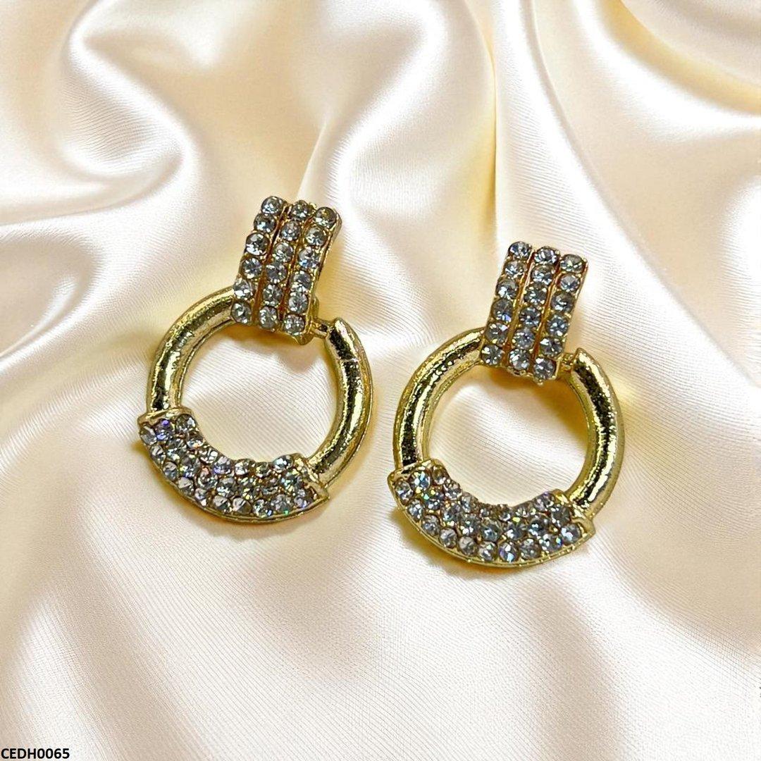 CEDH00661 SDQ Round Drop Earrings - CEDH