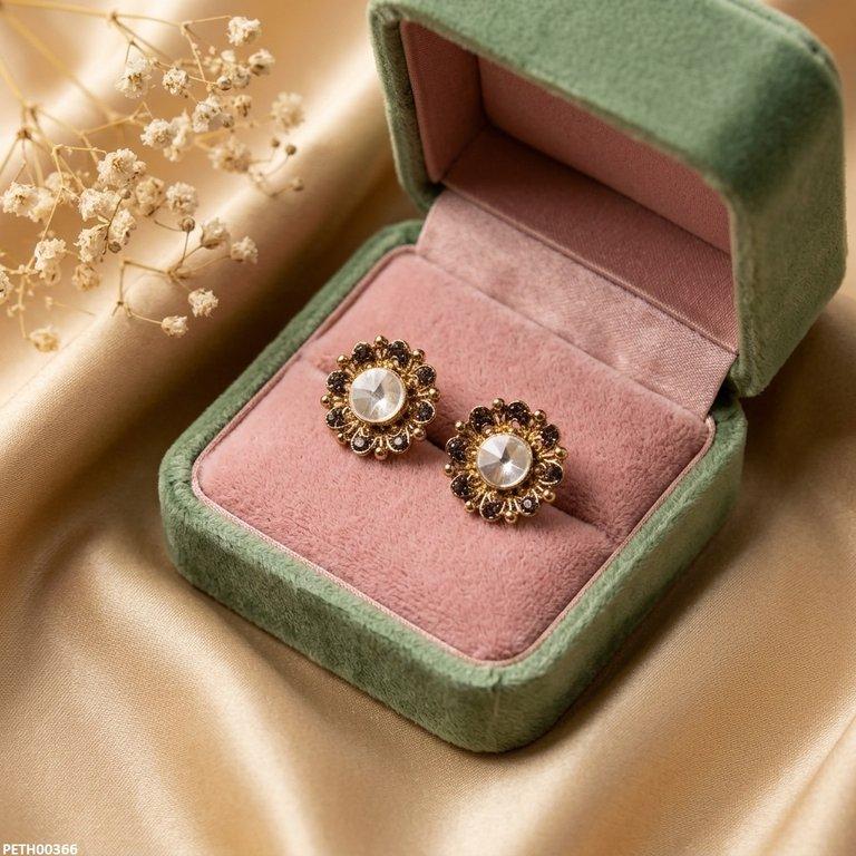 PETH00366 ABD Round Stone Antique Tops Pair - PETH