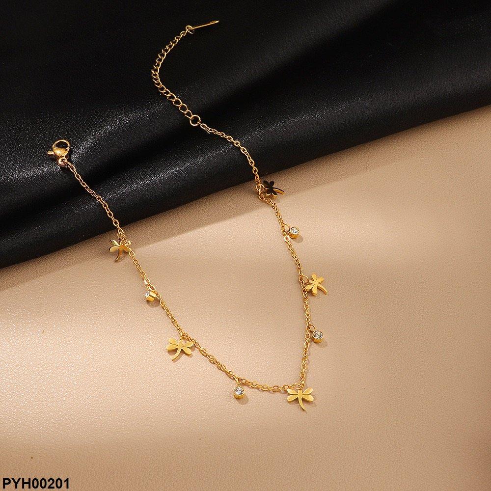 PYH00201 DGF Stainless Steel Butterfly Chain Single Anklet - PYH