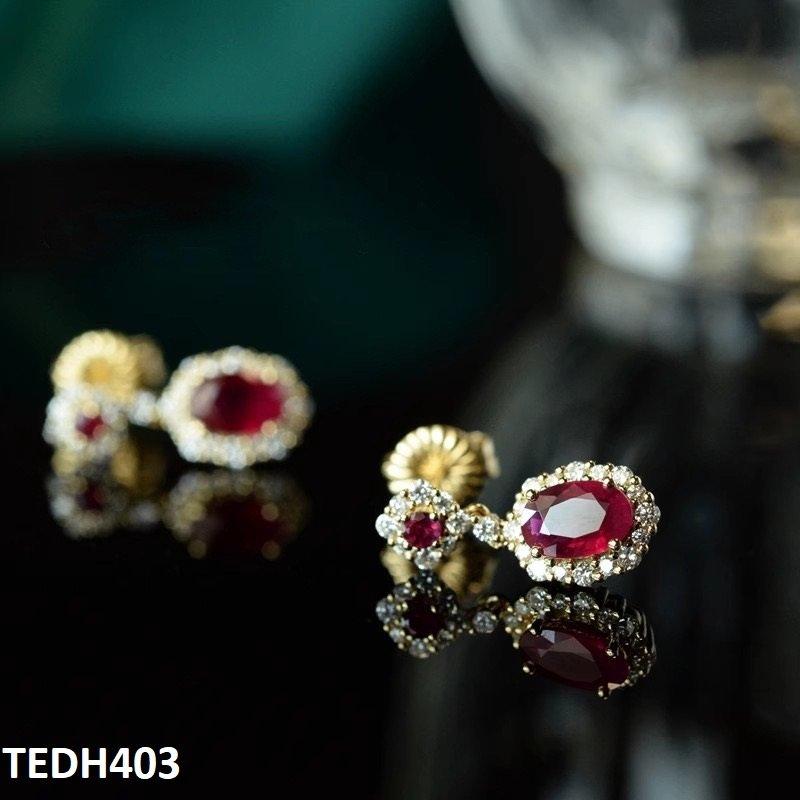 TEDH403 GWH Oval/Flower Drop ZIRCON Earrings