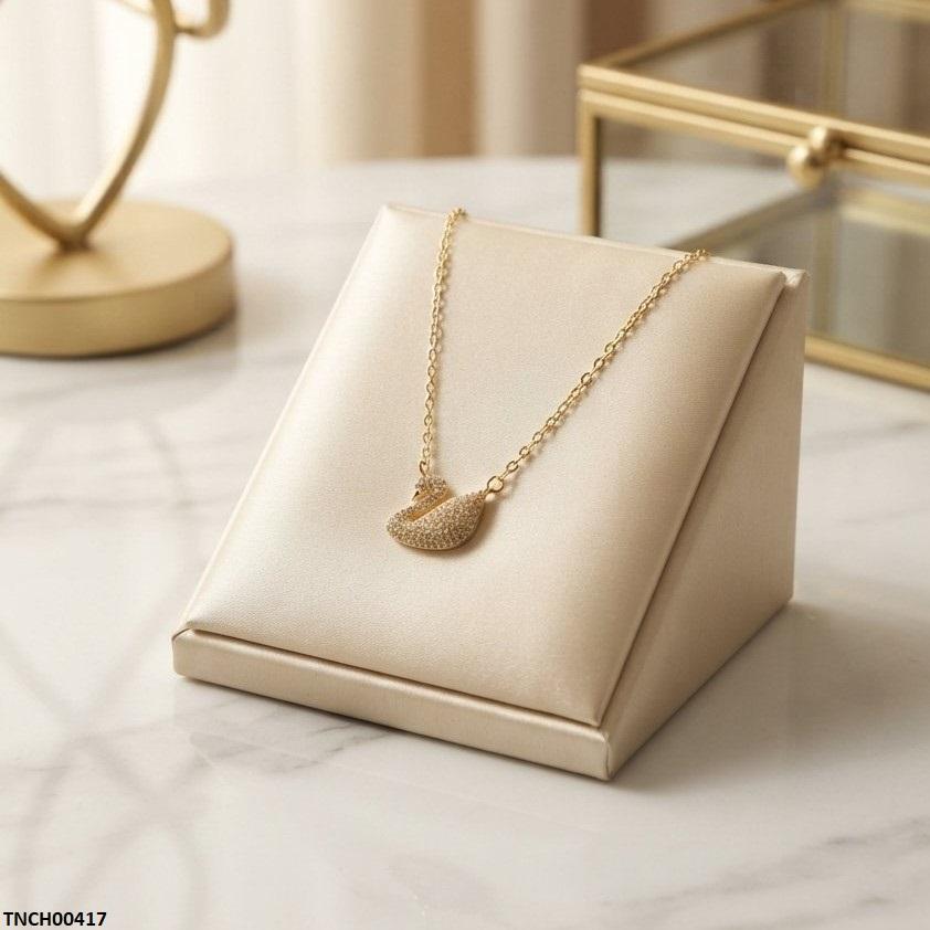 TNCH00417 TNR Stainless Steel Zircon Duck Necklace - TNCH