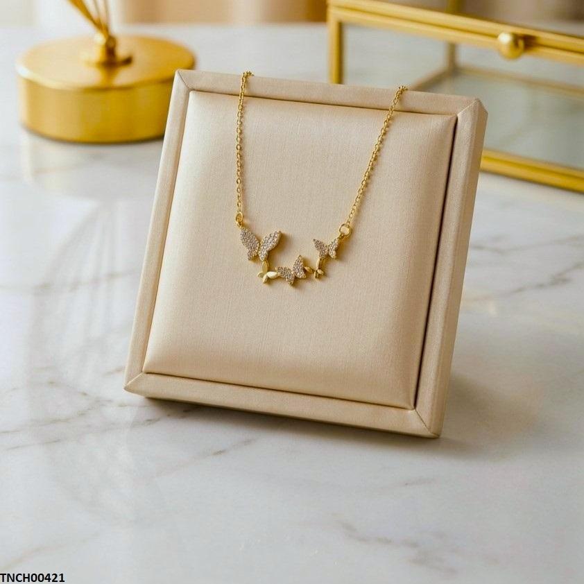 TNCH00421 TNR Stainless Steel Zircon Link Butterfly Necklace - TNCH