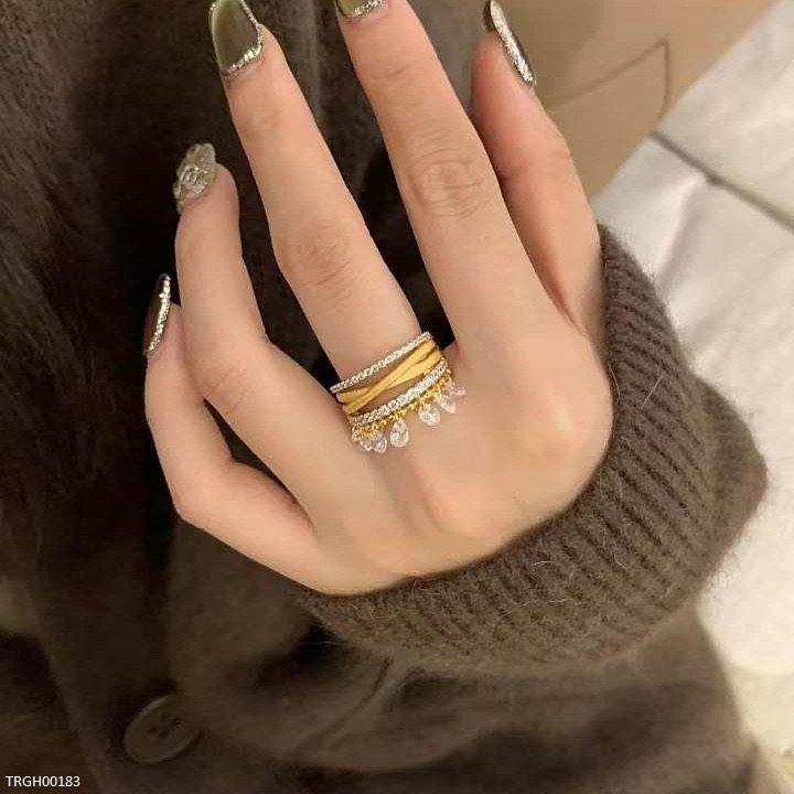 TRGH00183 GWH Tear Drop ZIRCON Adjustable Ring - TRGH