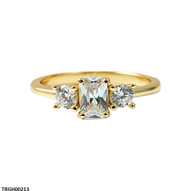 TRGH00213 KRL Rectangle ZIRCON Stone Ring Adjustable -TRGH
