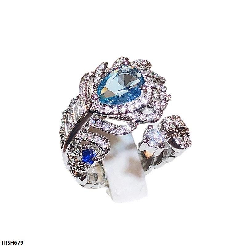 TRSH679 KYC Tear Stone/Leaf ZIRCON Ring Adjustable