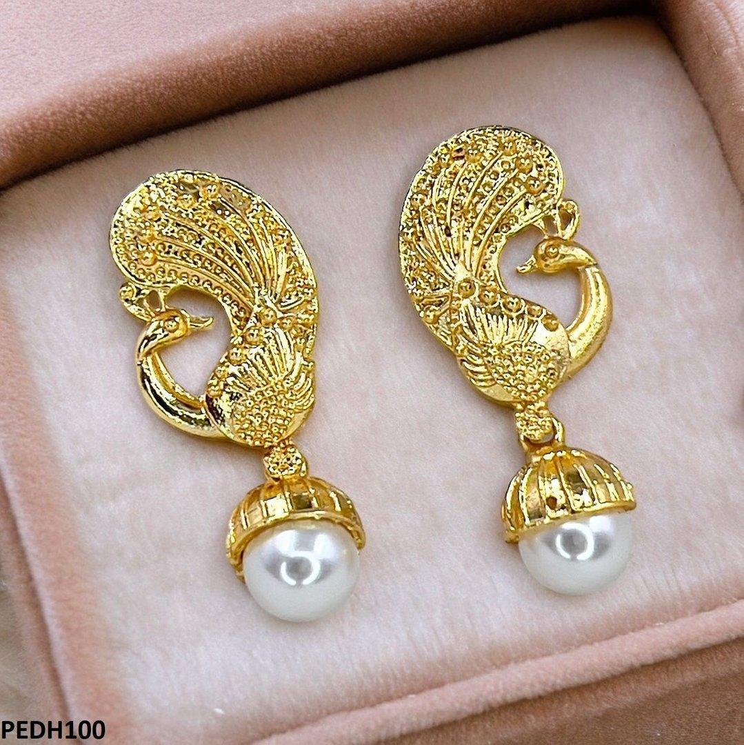PEDH100 MZM Peacock Pearl/Drop Earrings