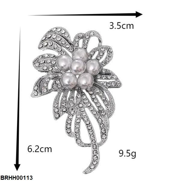 BRHH00113 XST Ribbon Pearl Zircon Broach - BRHH