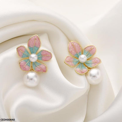 CEDH00640 LSH Shaded Flower Pearl Drop - CEDH