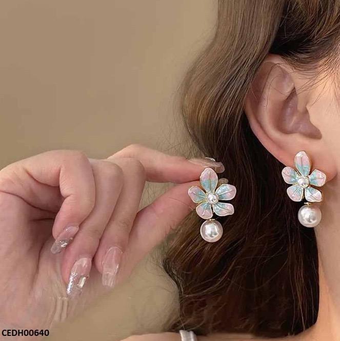 CEDH00640 LSH Shaded Flower Pearl Drop - CEDH