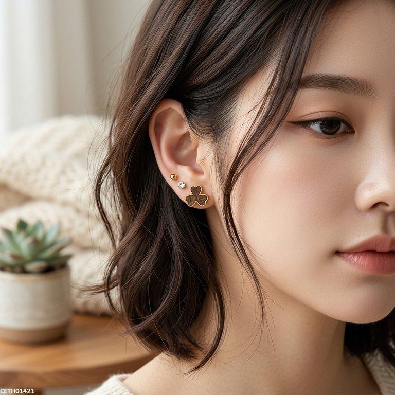CETH01421 XAS Stainless Steel Flower 3 Tops Pairs - CETH
