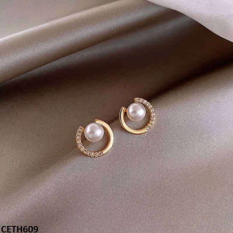 CETH609 SDQ C-Pearl Stud Tops - CETH
