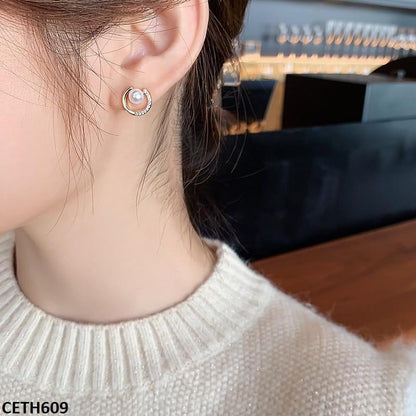 CETH609 SDQ C-Pearl Stud Tops - CETH