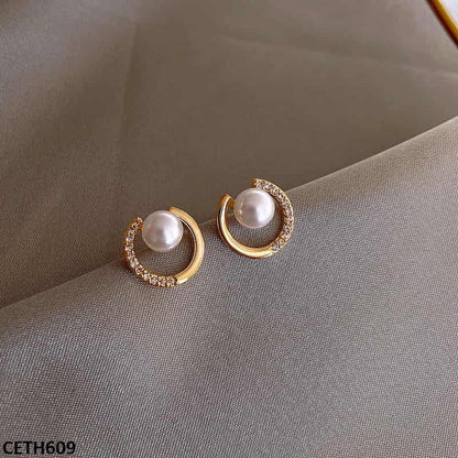 CETH609 SDQ C-Pearl Stud Tops - CETH