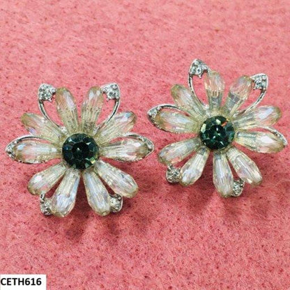CETH616 YQG Flower Ear Tops Pair