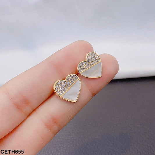 CETH655 YYZ Heart Ear Tops Pair
