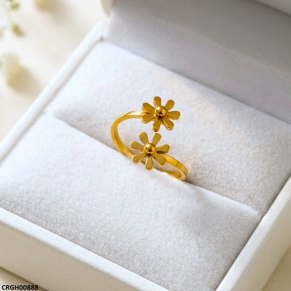 CRGH00888 MOX Stainless Steel Double flower Ring - CRGH