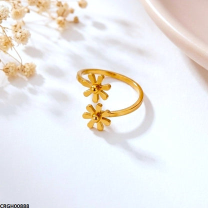 CRGH00888 MOX Stainless Steel Double flower Ring - CRGH