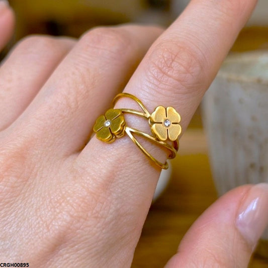 CRGH00895 MOX Stainless Steel Double Flower Ring - CRGH