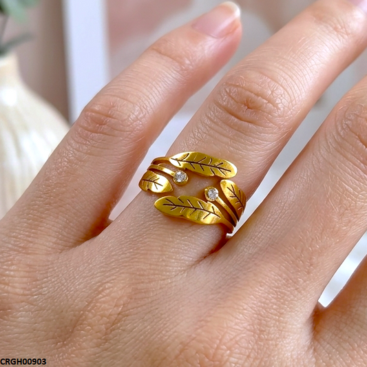 CRGH00903 MOX Stainless Steel Leaf Ring - CRGH
