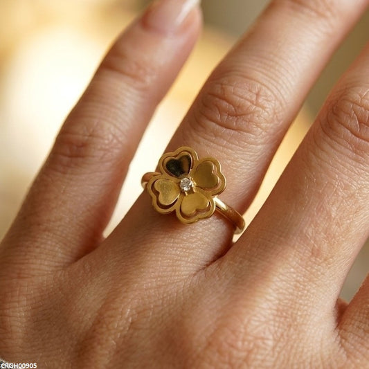 CRGH00905 MOX Stainless Steel Flower Heart Ring - CRGH