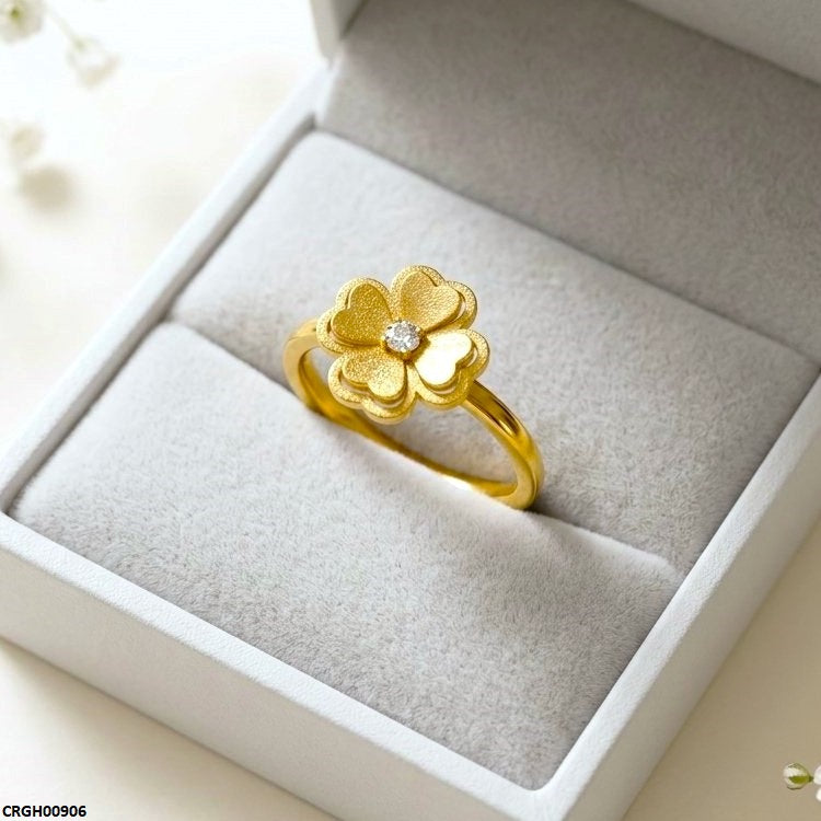 CRGH00906 MOX Stainless Steel Flower Heart Ring - CRGH