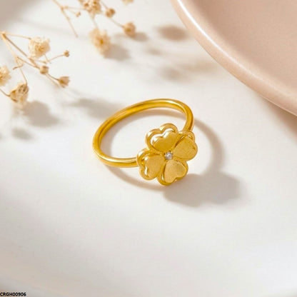 CRGH00906 MOX Stainless Steel Flower Heart Ring - CRGH