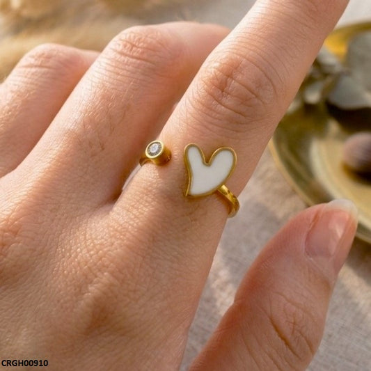 CRGH00910 MOX Stainless Steel Heart Ring - CRGH