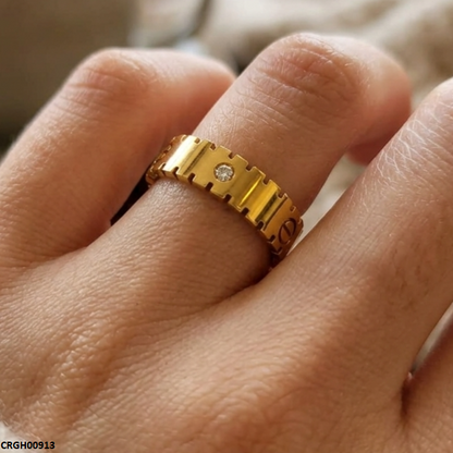CRGH00913 MOX Stainless Steel Round Stone Ring - CRGH