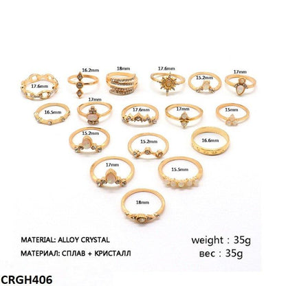 CRGH406 LQP *Star* Zigzag 17 Midi Rings