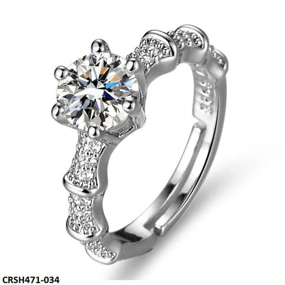 CRSH471 ZFQ Step Birthstone Ring Adjustable