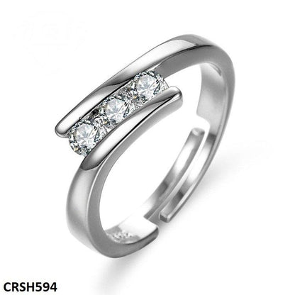 CRSH594 ZFQ Circle layered Cross Adjustable Ring