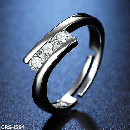 CRSH594 ZFQ Circle layered Cross Adjustable Ring