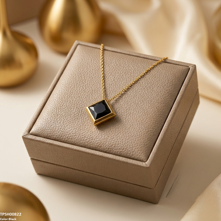 TPSH00822 MSJ Stainless Steel Square Drop Pendant - TPSH