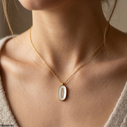 TPSH00785 MSJ Stainless Steel Oval Pendant - TPSH