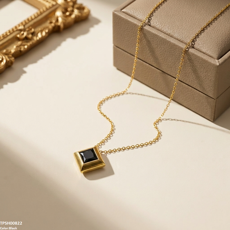 TPSH00822 MSJ Stainless Steel Square Drop Pendant - TPSH