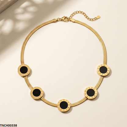 TNCH00338 MSJ Stainless Steel Round Necklace - TNCH