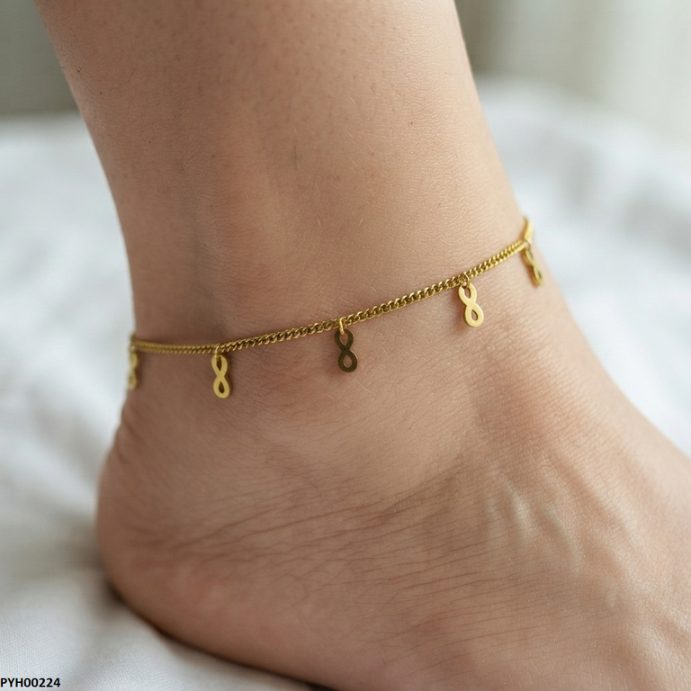 PYH00224 QSJ Stainless Steel infinity Foot Anklet - PYH