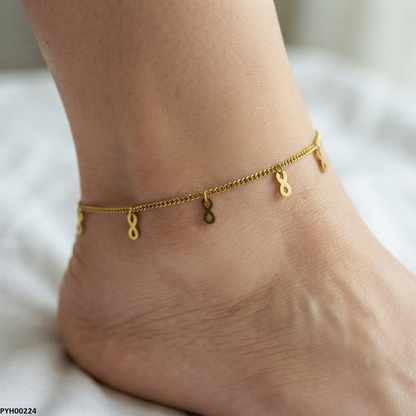 PYH00224 QSJ Stainless Steel infinity Foot Anklet - PYH