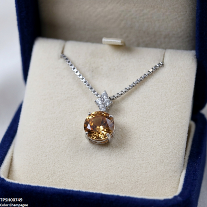 TPSH00749 GWH Round ZIRCON Pendant With Chain - TPSH