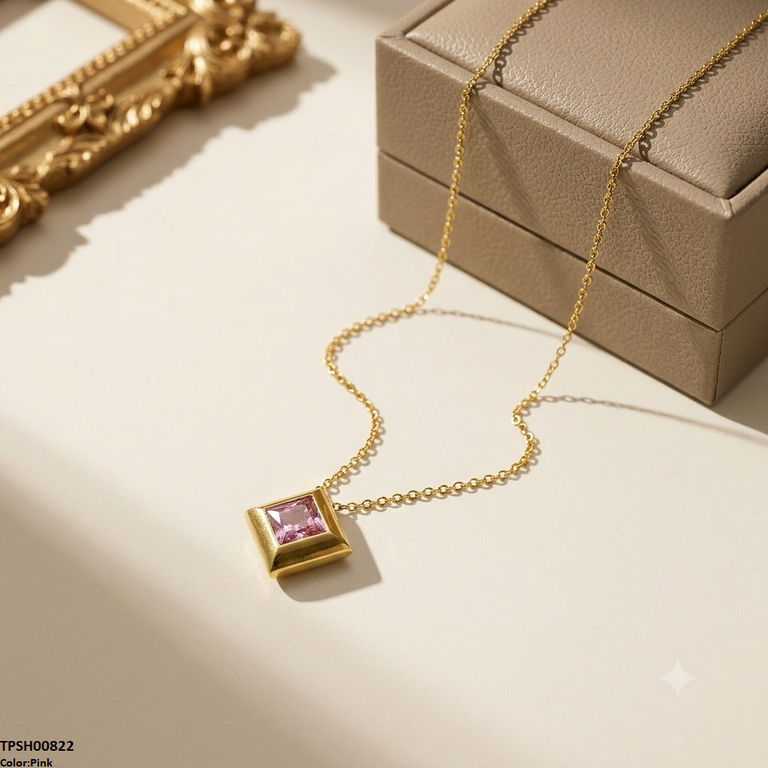 TPSH00822 MSJ Stainless Steel Square Drop Pendant - TPSH