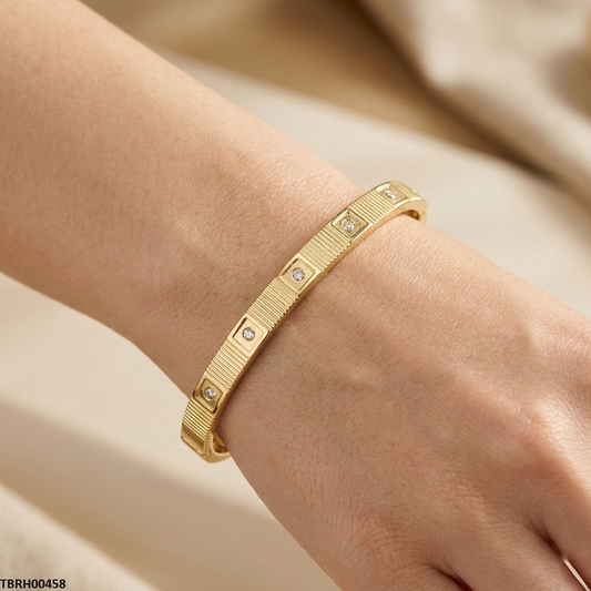 TBRH00458 MSJ Stainless Steel Round Stone Bracelet - TBRH
