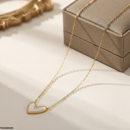 TNCH00339 QSJ Stainless Steel Heart Necklace - TNCH