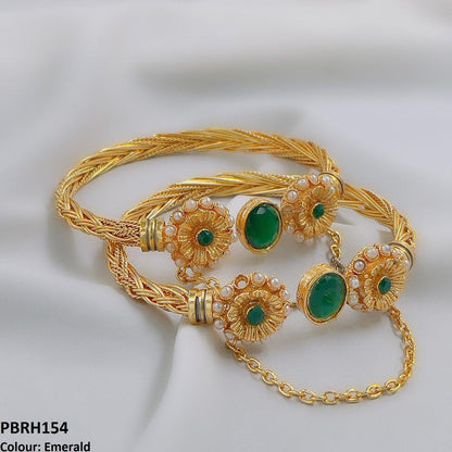 PBRH154 MZM Oval Flower Bracelet Adjustable