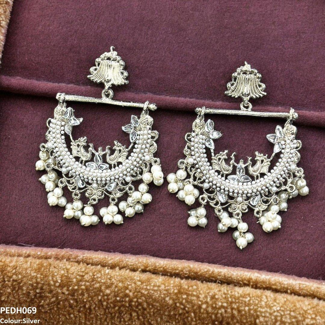 PEDH069 FRN Peacock Ear Drop Pair
