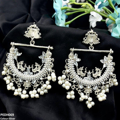 PEDH069 FRN Peacock Ear Drop Pair
