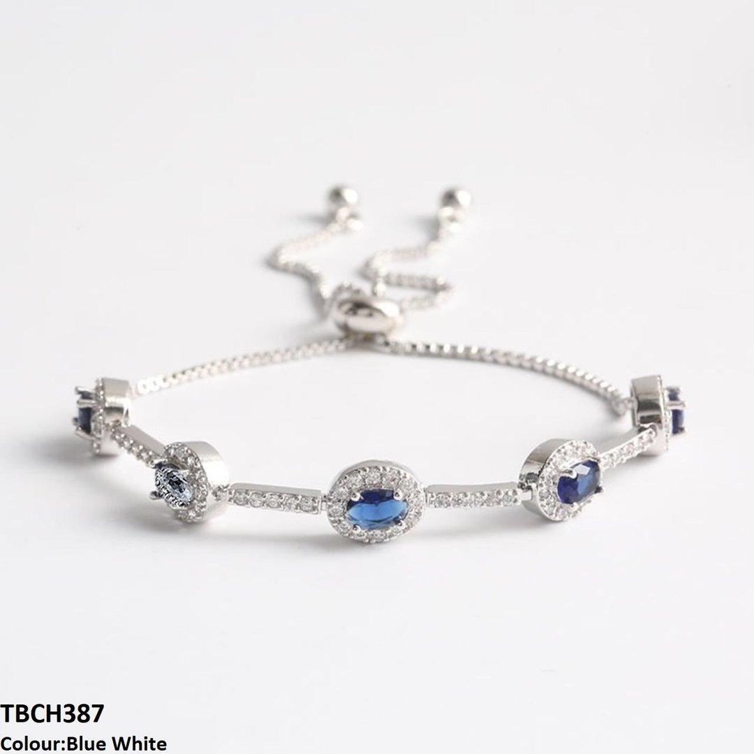 TBCH387 WKO Blue Oval Join Bracelet Adjustable