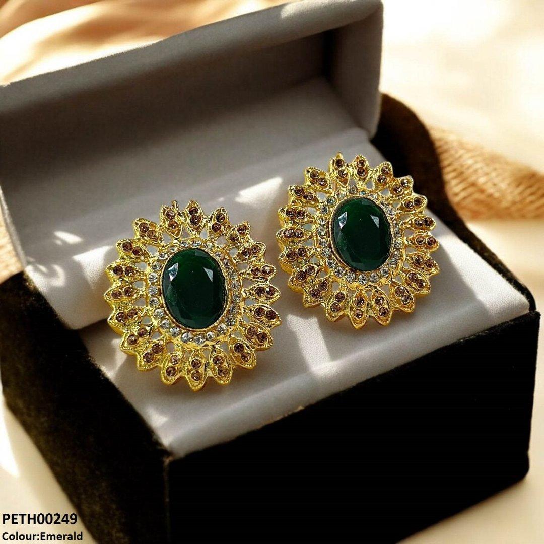 PETH00249 FRN Oval Flower Tops Pair - PETH