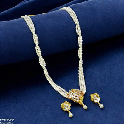 PMLH00034 FRN Leaf Pearl Drop Mala Set - PMLH